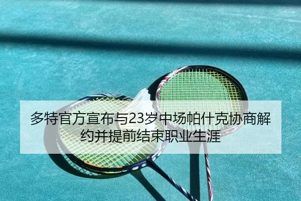 多特官方宣布与23岁中场帕什克协商解约并提前结束职业生涯 | BSports